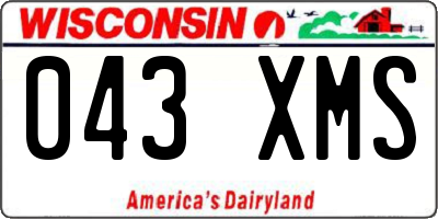 WI license plate 043XMS