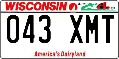 WI license plate 043XMT