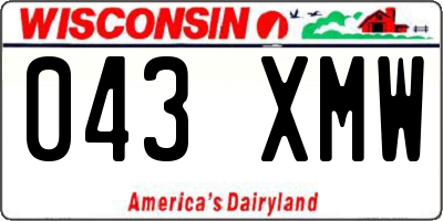 WI license plate 043XMW