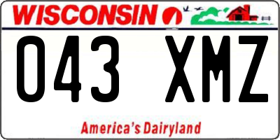 WI license plate 043XMZ