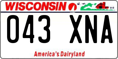 WI license plate 043XNA