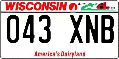 WI license plate 043XNB