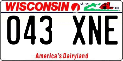 WI license plate 043XNE