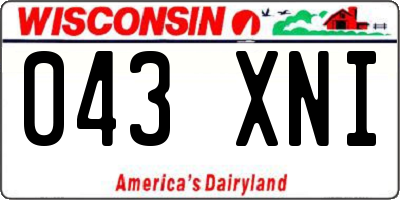 WI license plate 043XNI