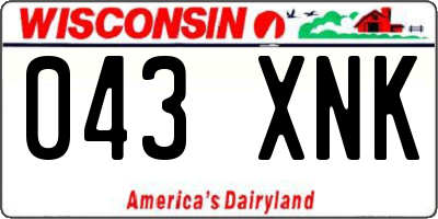 WI license plate 043XNK