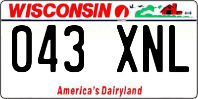 WI license plate 043XNL