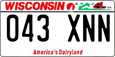 WI license plate 043XNN