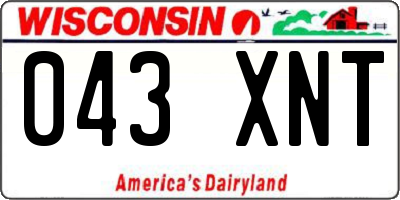 WI license plate 043XNT