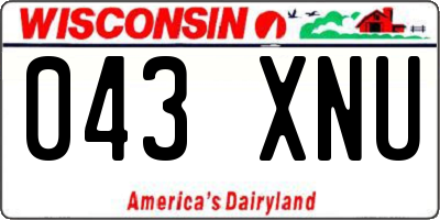 WI license plate 043XNU