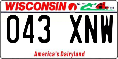 WI license plate 043XNW