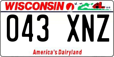 WI license plate 043XNZ