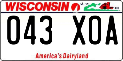 WI license plate 043XOA