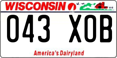 WI license plate 043XOB