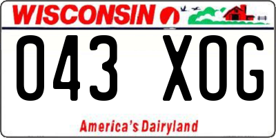 WI license plate 043XOG