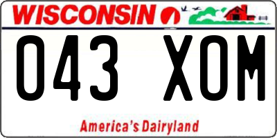 WI license plate 043XOM