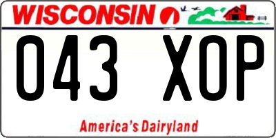 WI license plate 043XOP