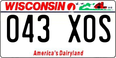 WI license plate 043XOS