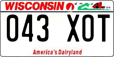 WI license plate 043XOT