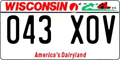 WI license plate 043XOV