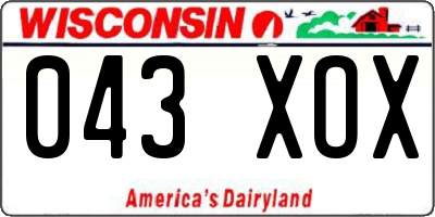 WI license plate 043XOX