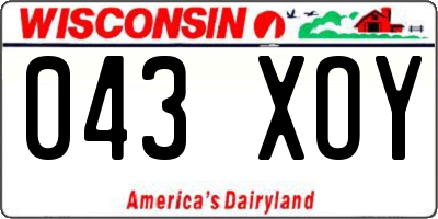 WI license plate 043XOY