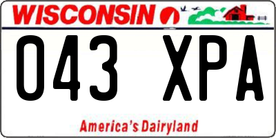 WI license plate 043XPA