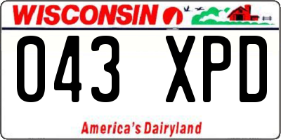 WI license plate 043XPD