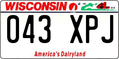 WI license plate 043XPJ