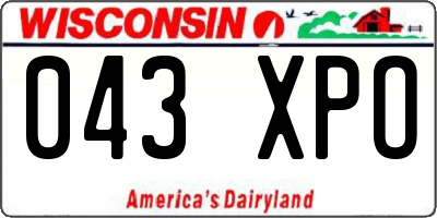WI license plate 043XPO