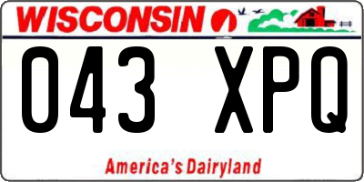 WI license plate 043XPQ