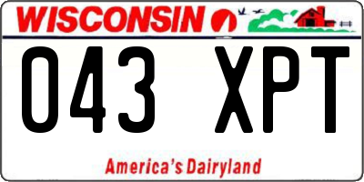 WI license plate 043XPT