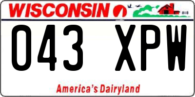 WI license plate 043XPW