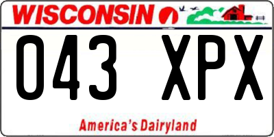 WI license plate 043XPX