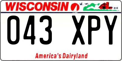 WI license plate 043XPY