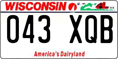 WI license plate 043XQB