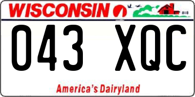 WI license plate 043XQC