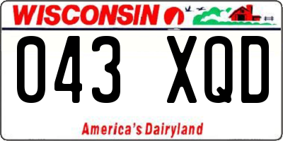 WI license plate 043XQD
