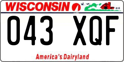 WI license plate 043XQF