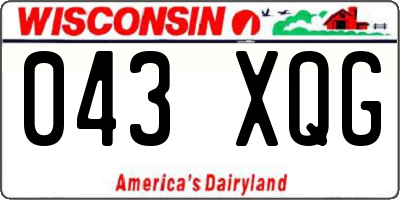 WI license plate 043XQG