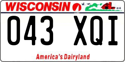 WI license plate 043XQI