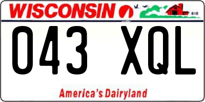 WI license plate 043XQL