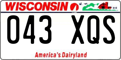 WI license plate 043XQS