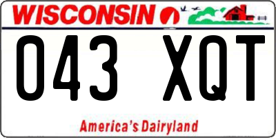 WI license plate 043XQT