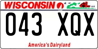 WI license plate 043XQX