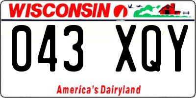 WI license plate 043XQY