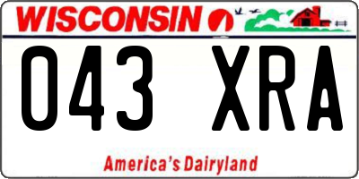 WI license plate 043XRA