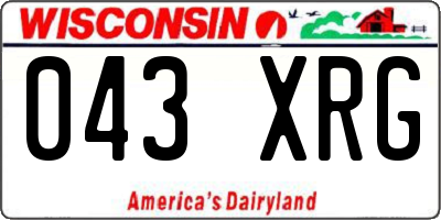 WI license plate 043XRG