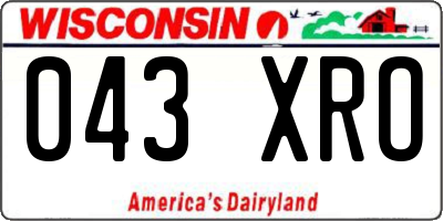 WI license plate 043XRO