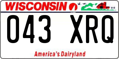 WI license plate 043XRQ