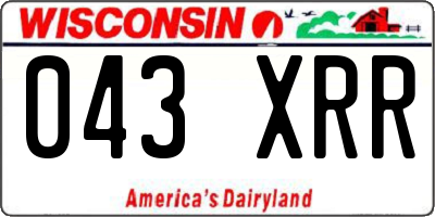 WI license plate 043XRR